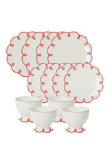 Rosy Red Scalloped Set