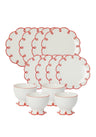 Rosy Red Scalloped Set