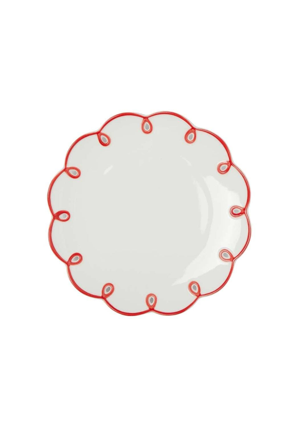 Rosy Red Scalloped Side Plates - Set of 4 - Casa by Josephine Jenno