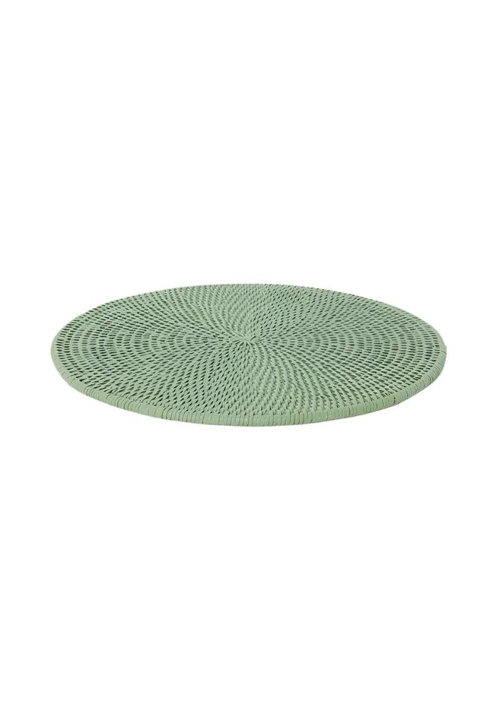 Round & Round Rattan Charger Green - Set of 4 - Casa by Josephine Jenno