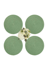 Round & Round Rattan Charger Green - Set of 4 - Casa by Josephine Jenno