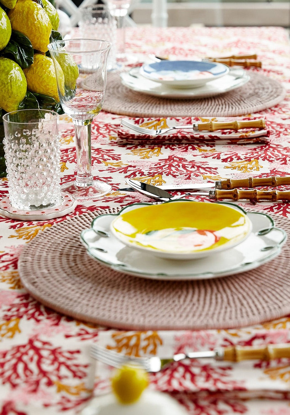 Round & Round Rattan Placemat Pink - Set of 4 - Casa by Josephine Jenno