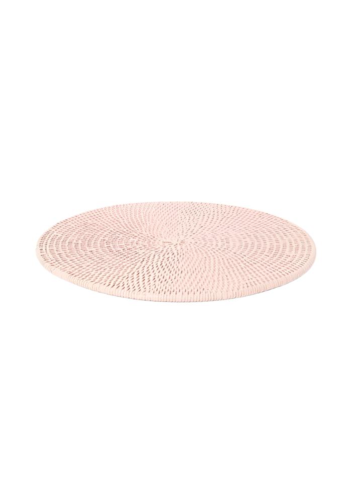 Round & Round Rattan Placemat Pink - Set of 4 - Casa by Josephine Jenno