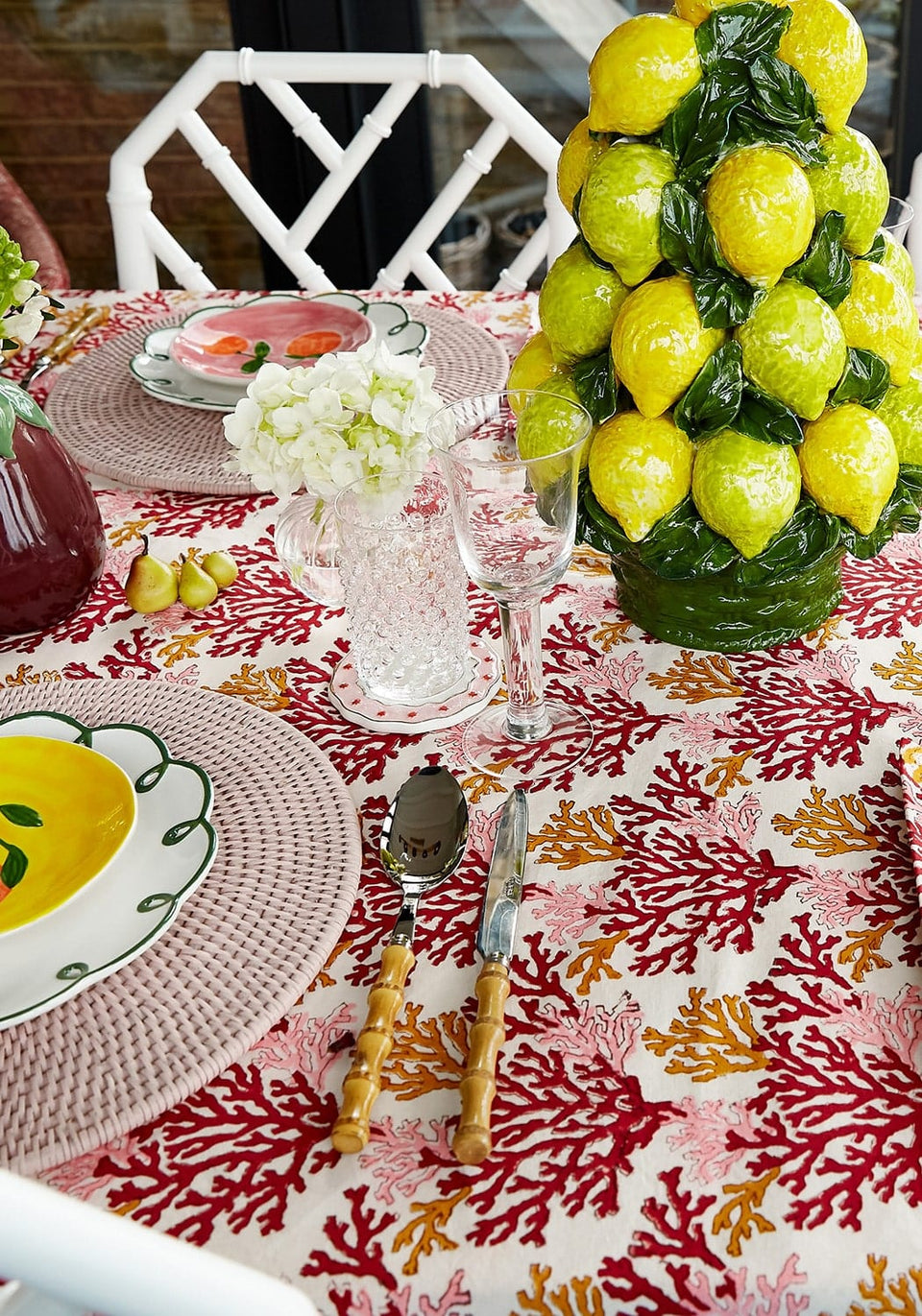 Round & Round Rattan Placemat Pink - Set of 4 - Casa by Josephine Jenno