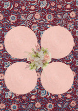 Round & Round Rattan Placemat Pink - Set of 4 - Casa by Josephine Jenno