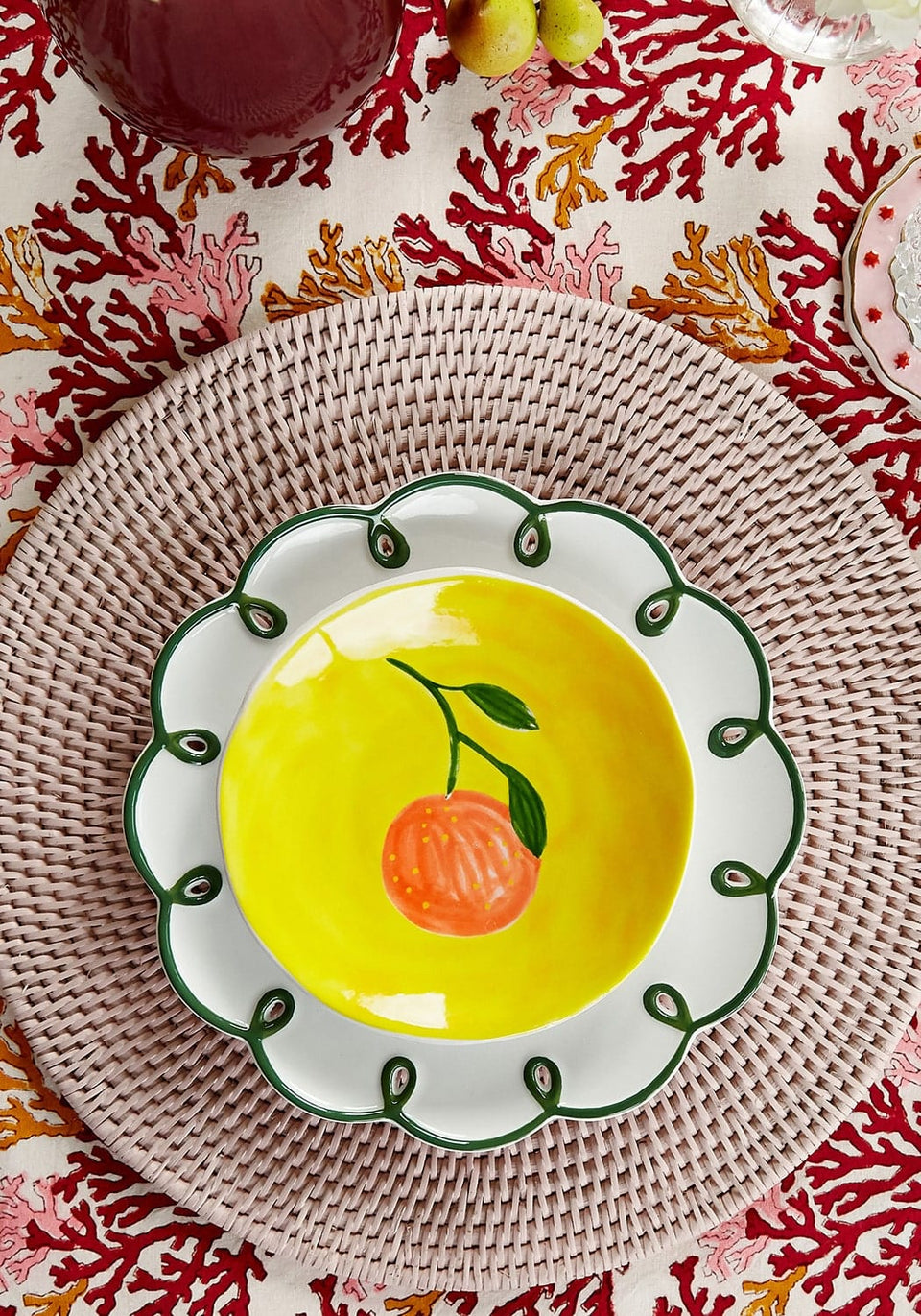 Round & Round Rattan Placemat Pink - Set of 4 - Casa by Josephine Jenno