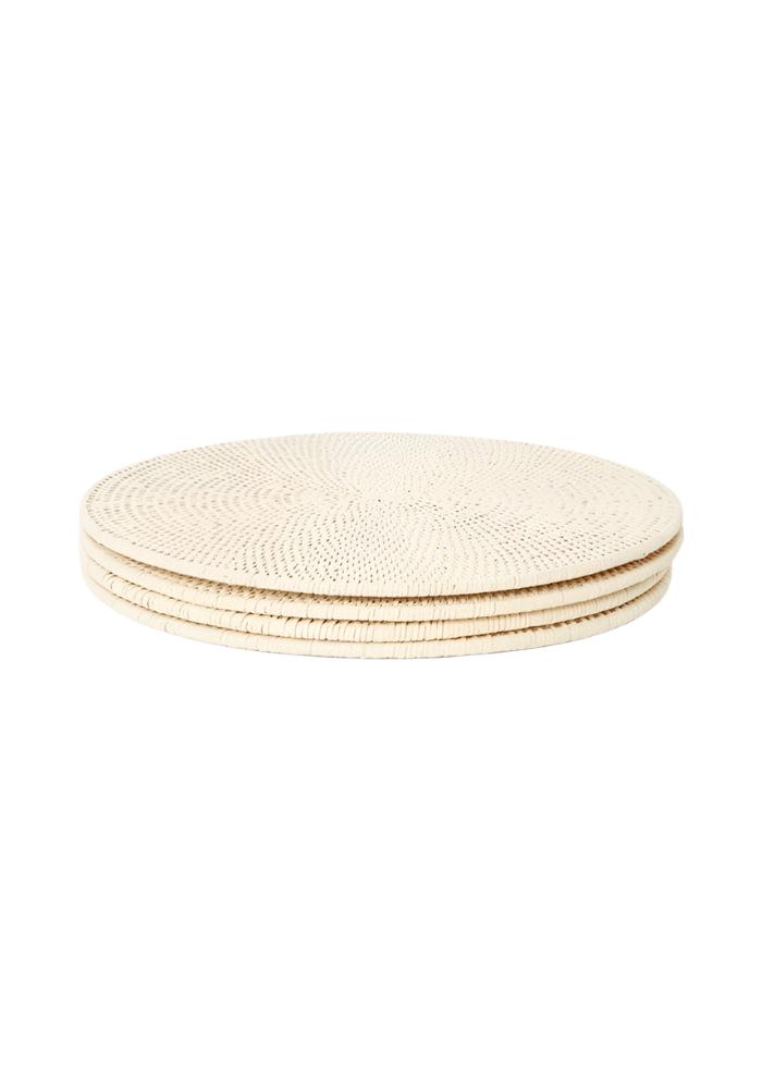 Round & Round Rattan Placemat Sand Colour - Set of 4 - Casa by Josephine Jenno