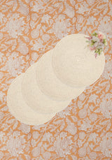 Round & Round Rattan Placemat Sand Colour - Set of 4 - Casa by Josephine Jenno