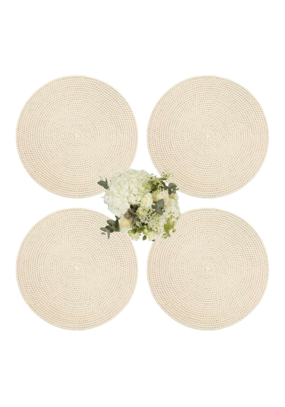 Round & Round Rattan Placemat Sand Colour - Set of 4 - Casa by Josephine Jenno