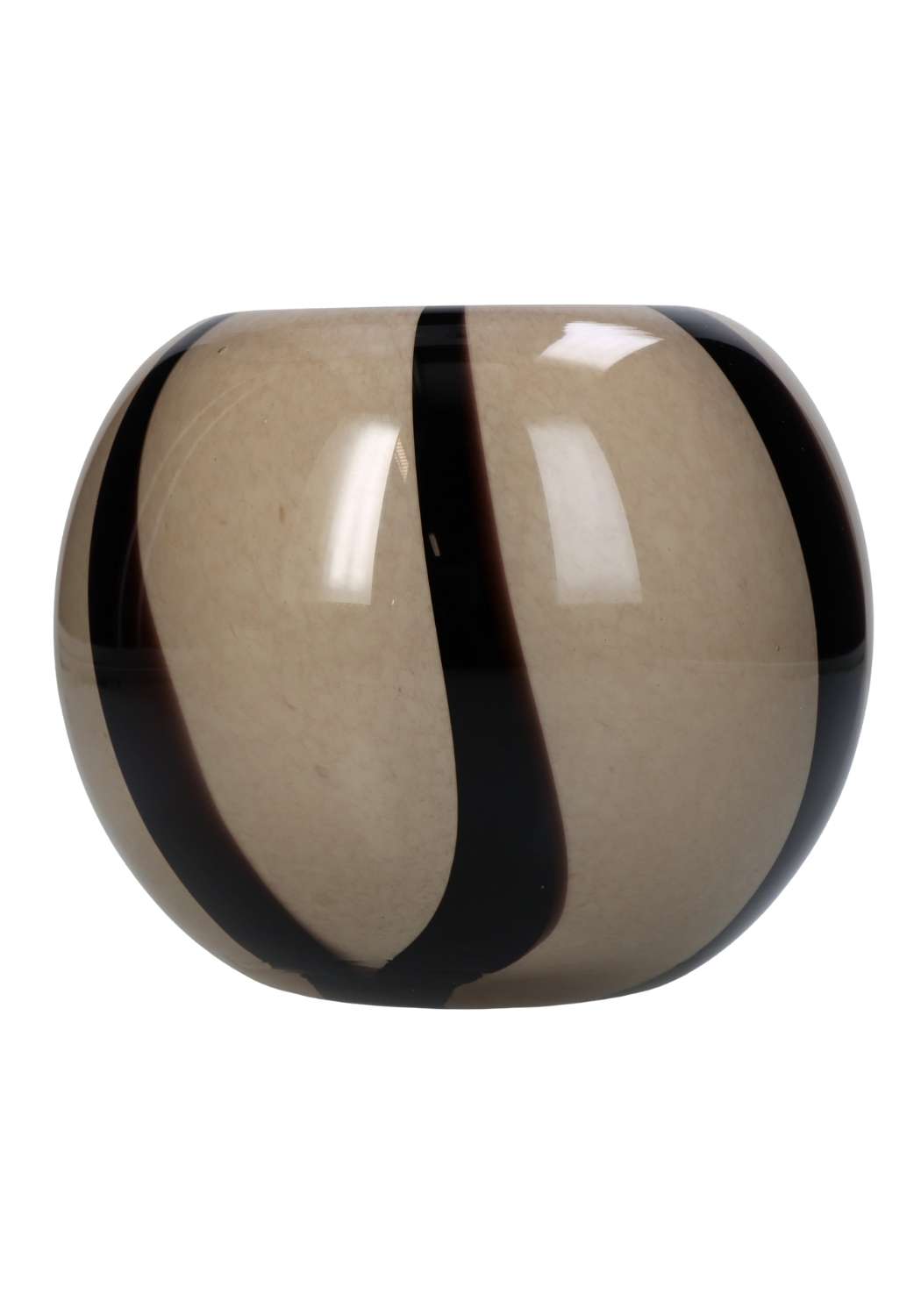 Rounded Striped Two Toned Brown Vase - Casa by Josephine Jenno