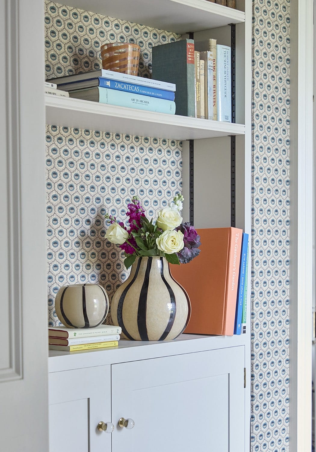 Rounded Striped Two Toned Brown Vase - Casa by Josephine Jenno