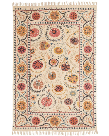 Antique Suzani Embroidered Rug - Small