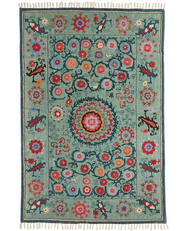 Blossoming Suzani Embroidered Rug - Large