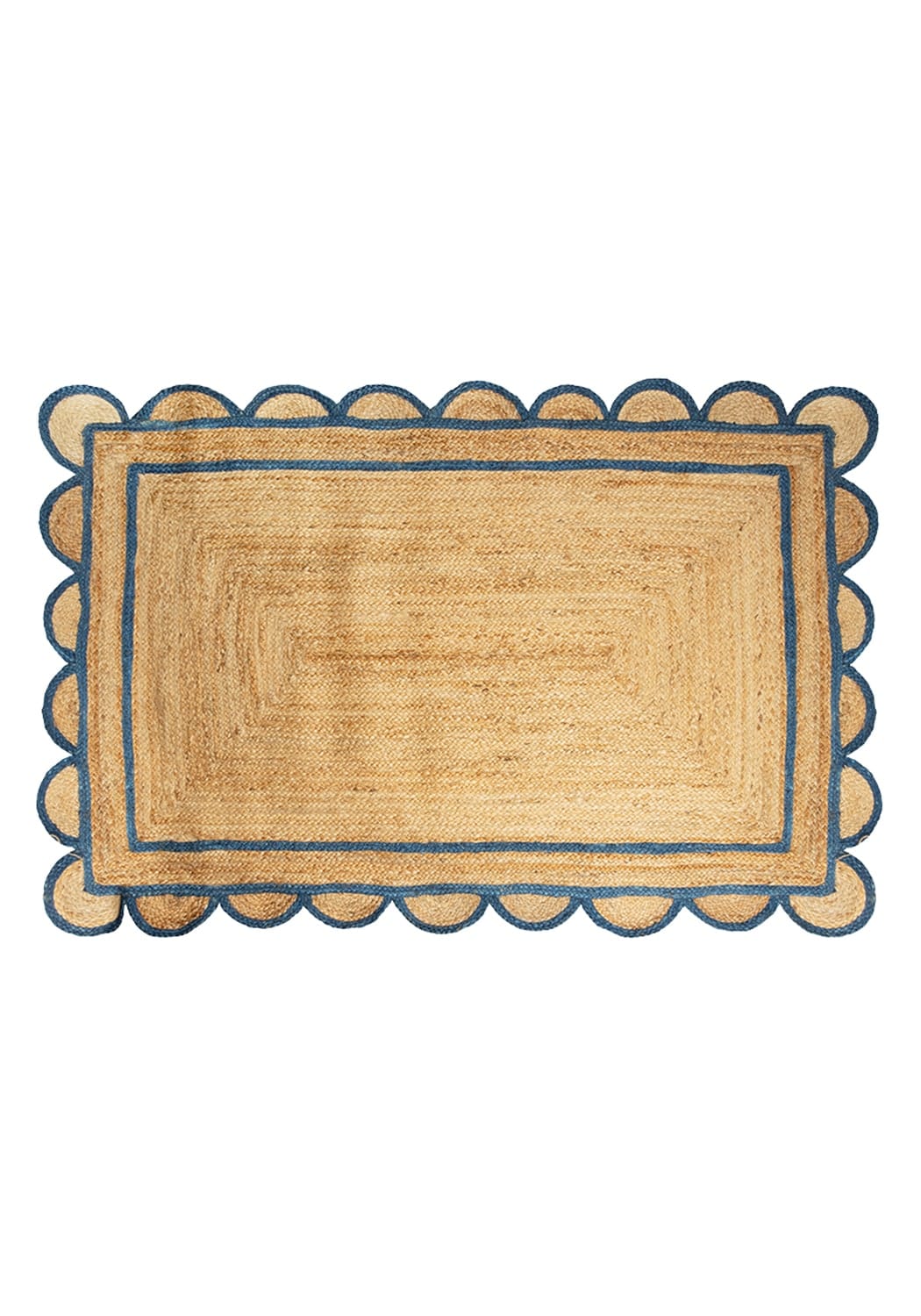 Blue Scallop Jute Rug