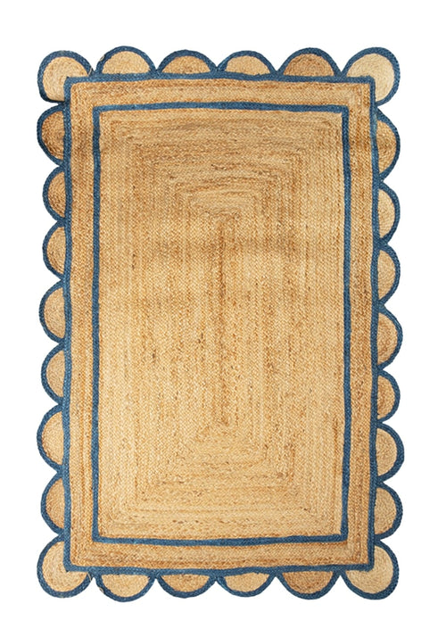 Blue Scallop Jute Rug