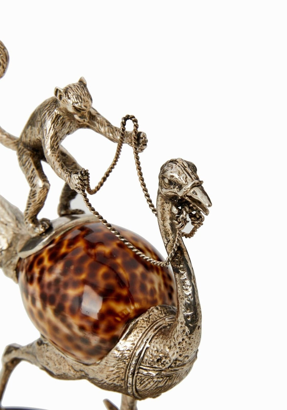 Saharan Dreams (Monkey On An Ostrich) Sculpture - Casa by Josephine Jenno