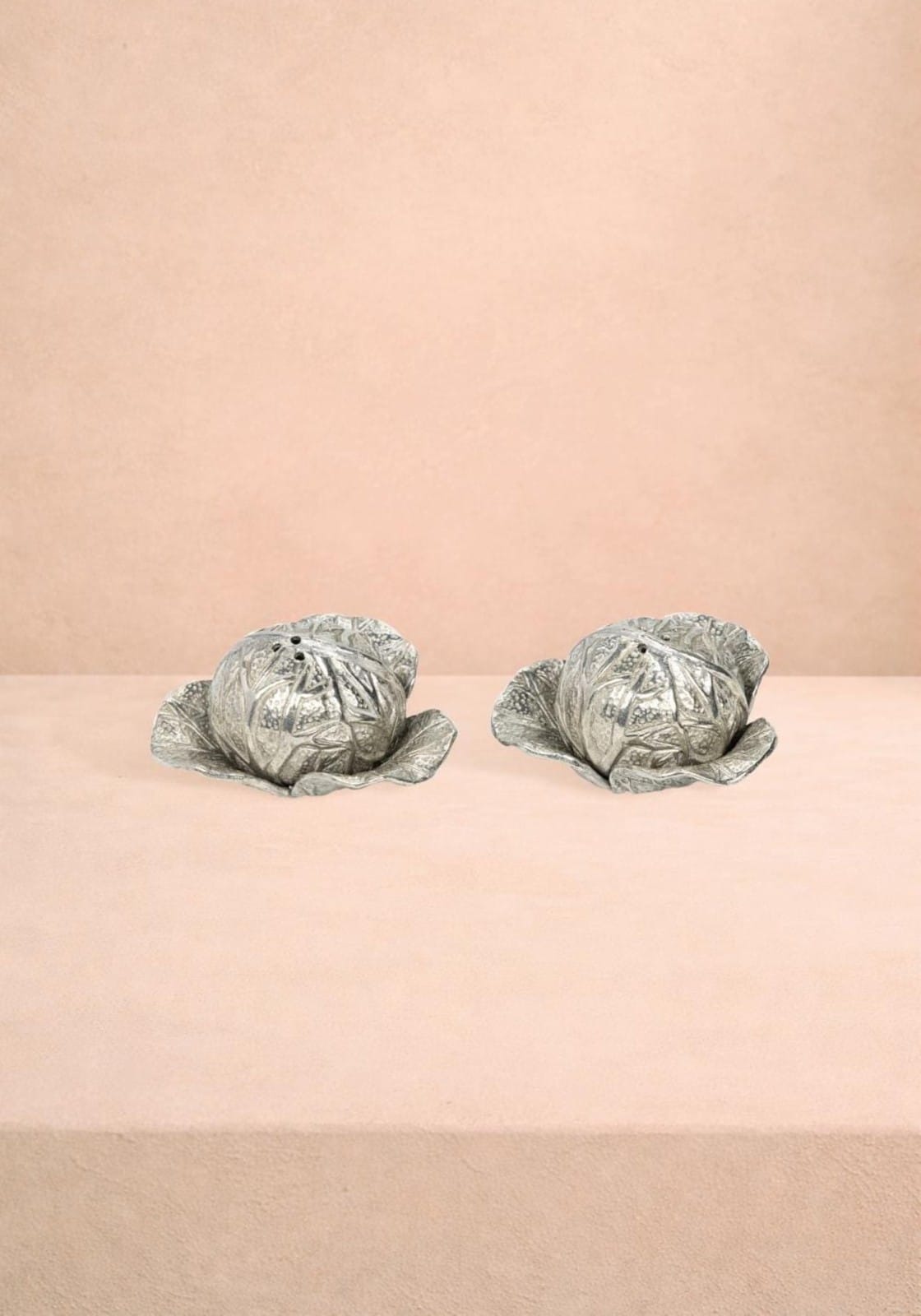 Salt and Pepper Pewter Cabbage Salt and Pepper
