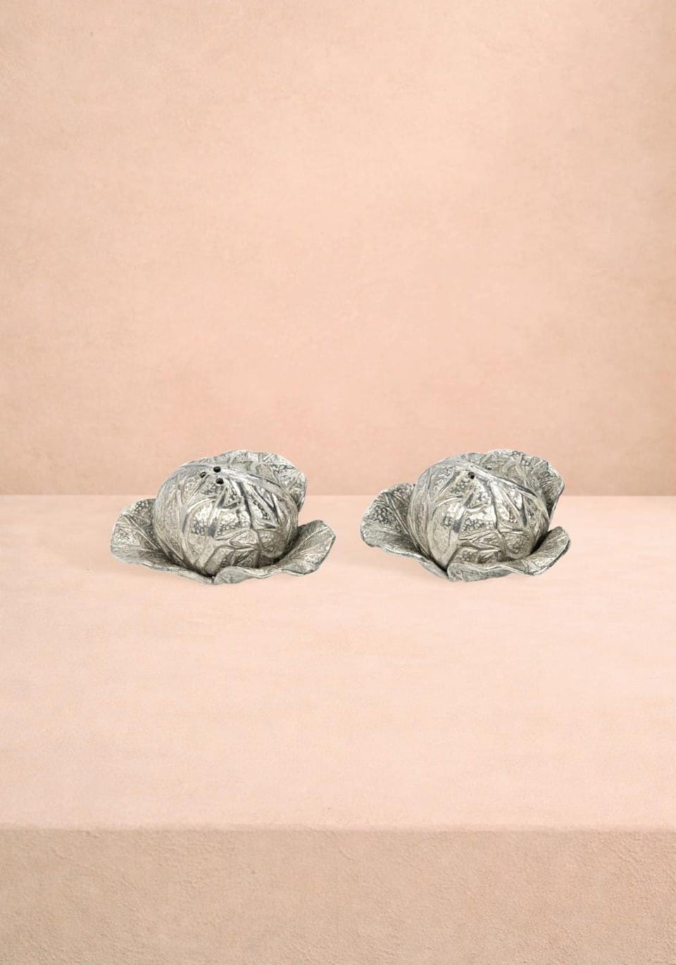 Salt and Pepper Pewter Cabbage Salt and Pepper
