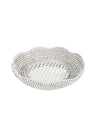 Saratoga Round Rattan Scalloped Tray - White