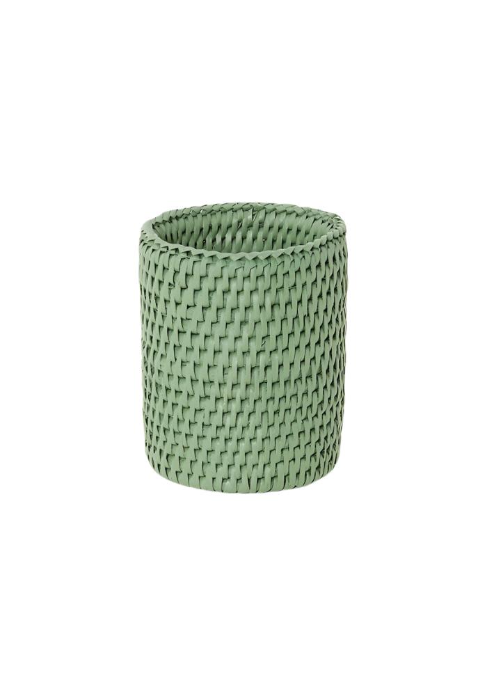 Savannah Rattan Bottle Holder - Green - Casa by Josephine Jenno