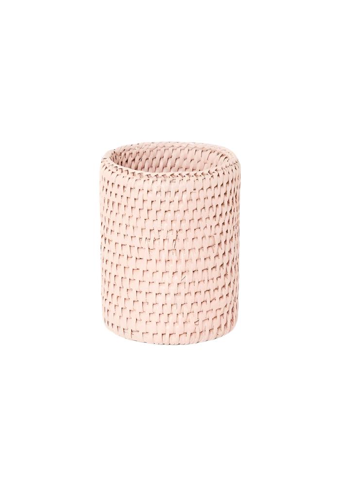 Savannah Rattan Bottle Holder - Pink - Casa by Josephine Jenno
