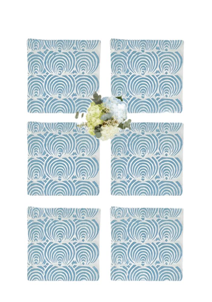 Scallop Spirals Cotton Napkins - Set of 6 - Casa by Josephine Jenno