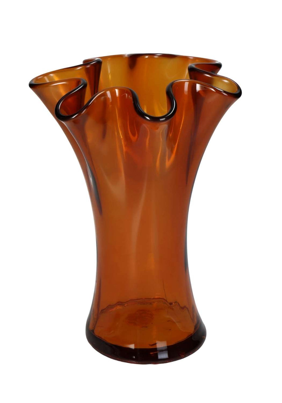 Scalloped Top Elegant Vase in Brown - Casa by Josephine Jenno