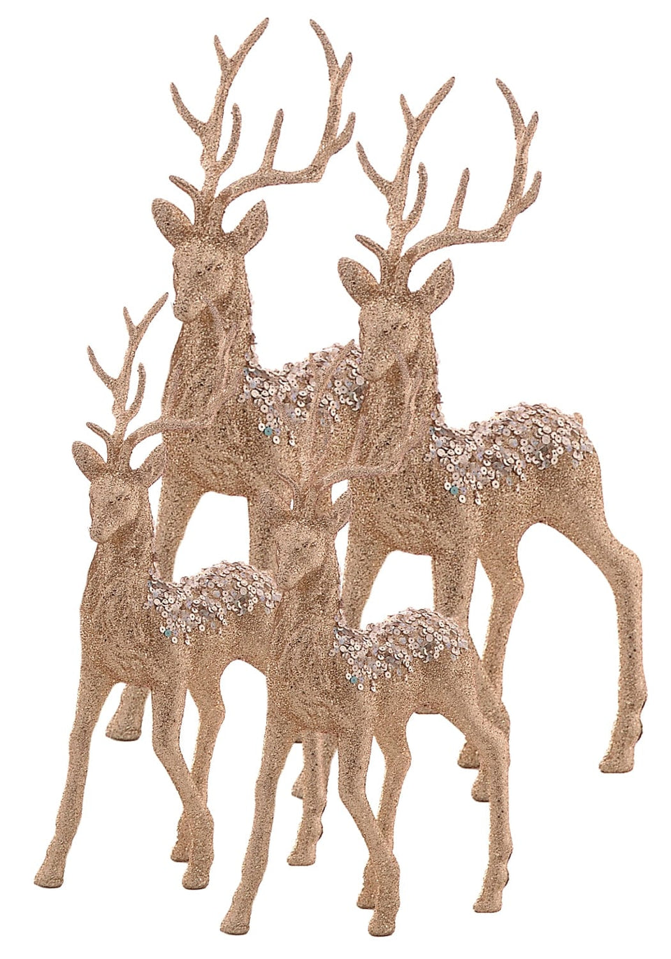 Golden Grace: Champagne Gold Deer Set of 4