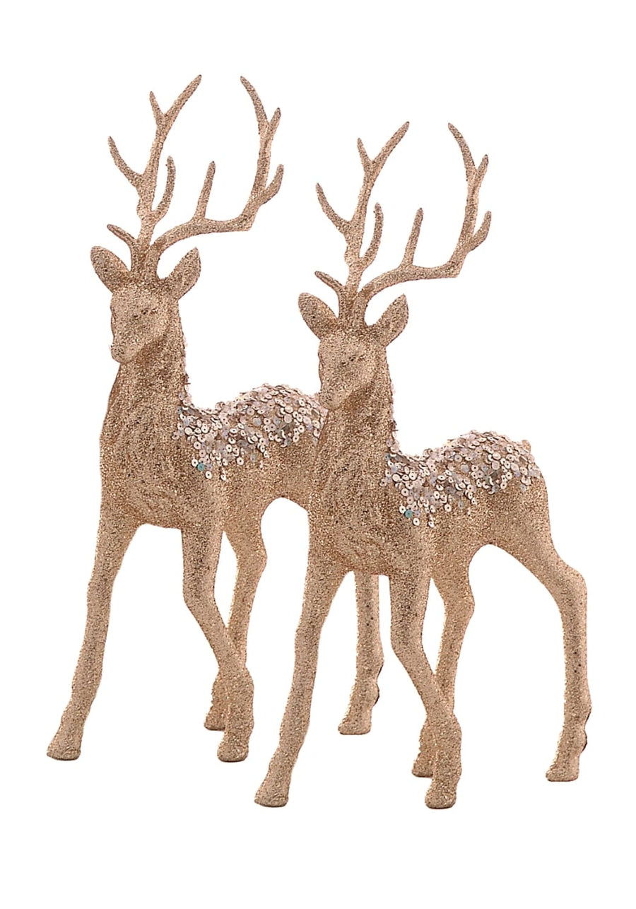 Golden Grace: Large Champagne Gold Deer