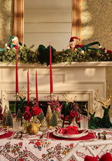 Resting Royalty: Large Green Flocked Sitting Deer