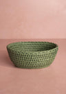 Mayfair Tray Hold All Rattan Basket in Green