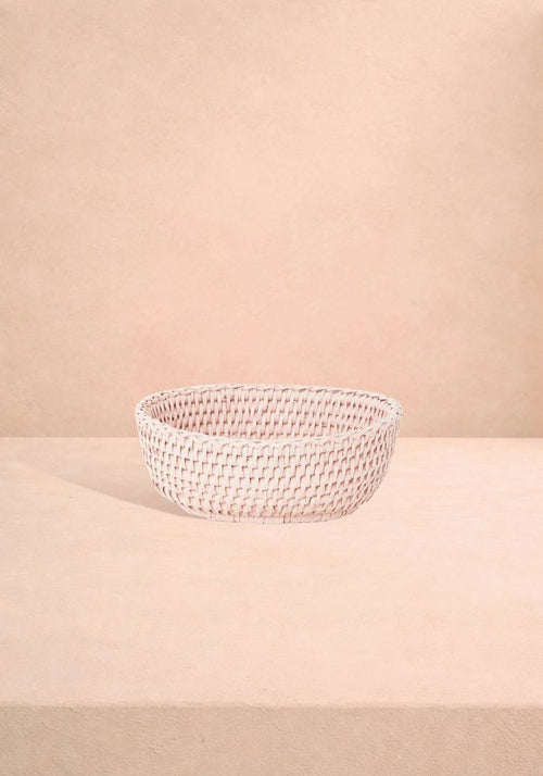 Mayfair Trinket Hold All Rattan Basket in Pink