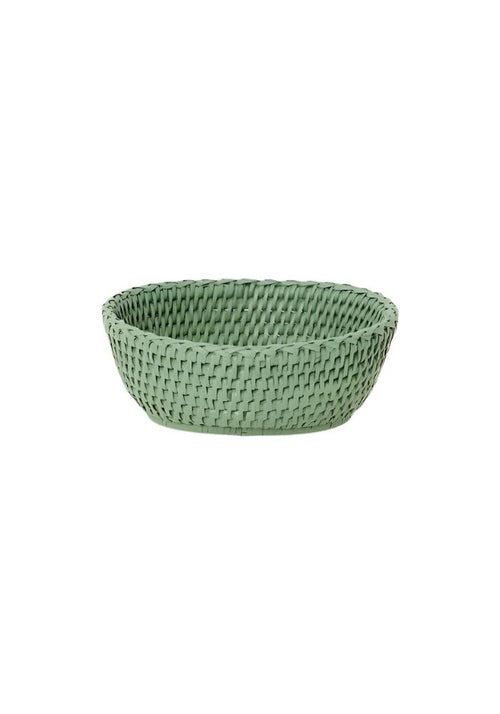 Mayfair Trinket Tray Hold All Rattan Basket in Green