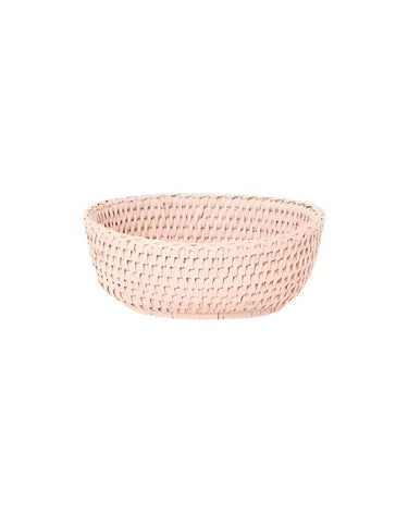 Serving Piece Mayfair Trinket Tray hold All Rattan Basket in Pink