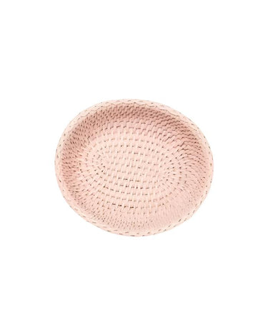 Serving Piece Mayfair Trinket Tray hold All Rattan Basket in Pink