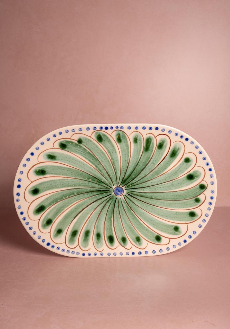 Serving Piece Peacock Serving Plate, Green