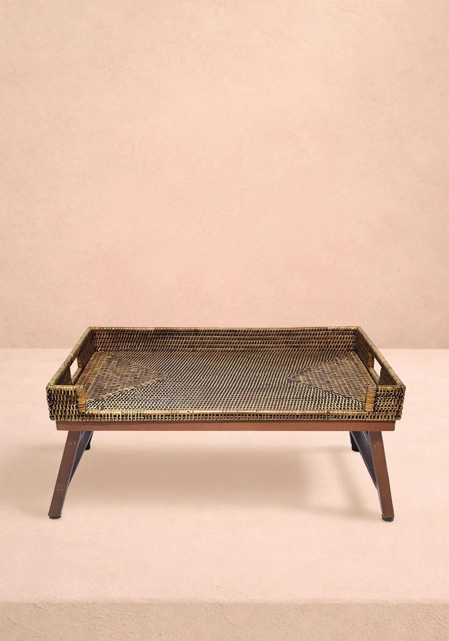 Rattan Breakfast Tray - Brown