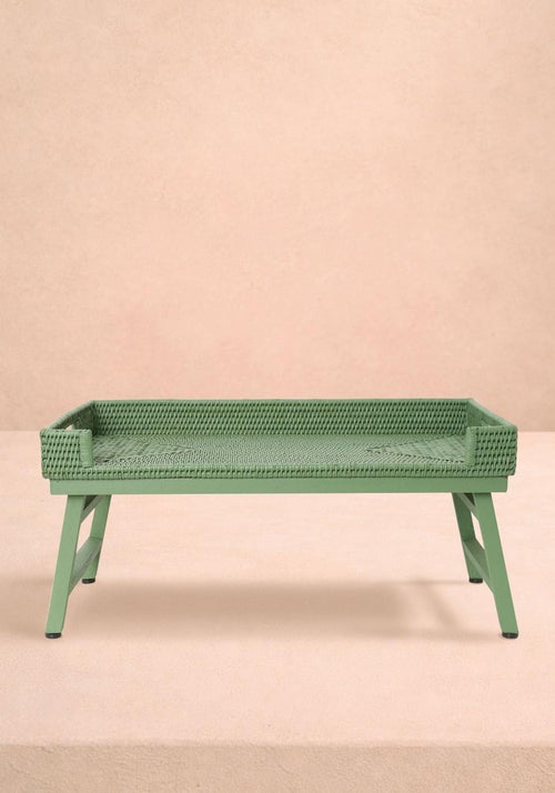 Rattan Breakfast Tray - Green