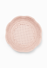 Saratoga Round Rattan Scalloped Tray - Pink