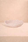 Saratoga Round Rattan Scalloped Tray - Pink