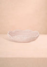 Saratoga Round Rattan Scalloped Tray - Pink