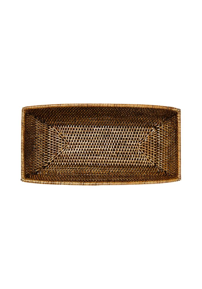 Serving Piece Wiltshire Long Rattan Basket in Classic Brown