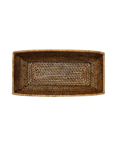 Serving Piece Wiltshire Long Rattan Basket in Classic Brown