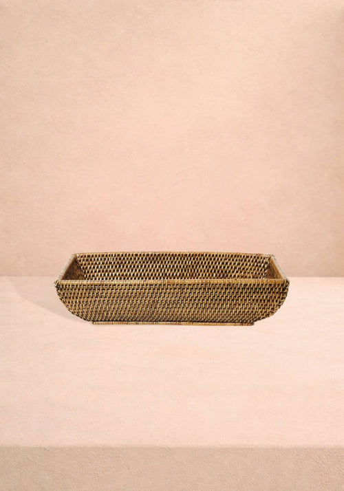 Wiltshire Long Rattan Basket in Classic Brown