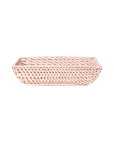 Serving Piece Wiltshire Long Rattan Basket in Pink