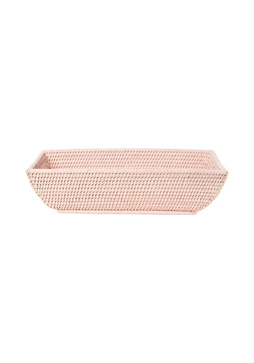 Wiltshire Long Rattan Basket in Pink