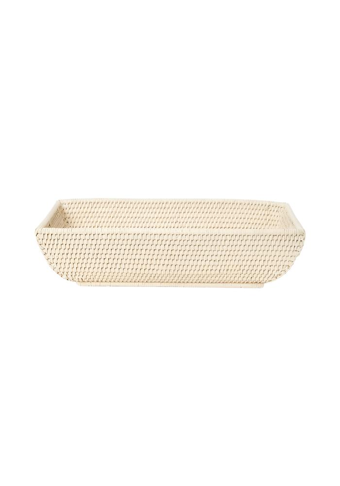 Serving Piece Wiltshire Long Rattan Basket in Sand Colour