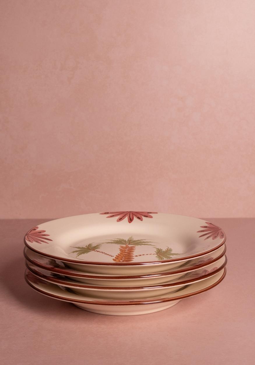 Arabella Side Plate, Green Palm Tree Set of 4