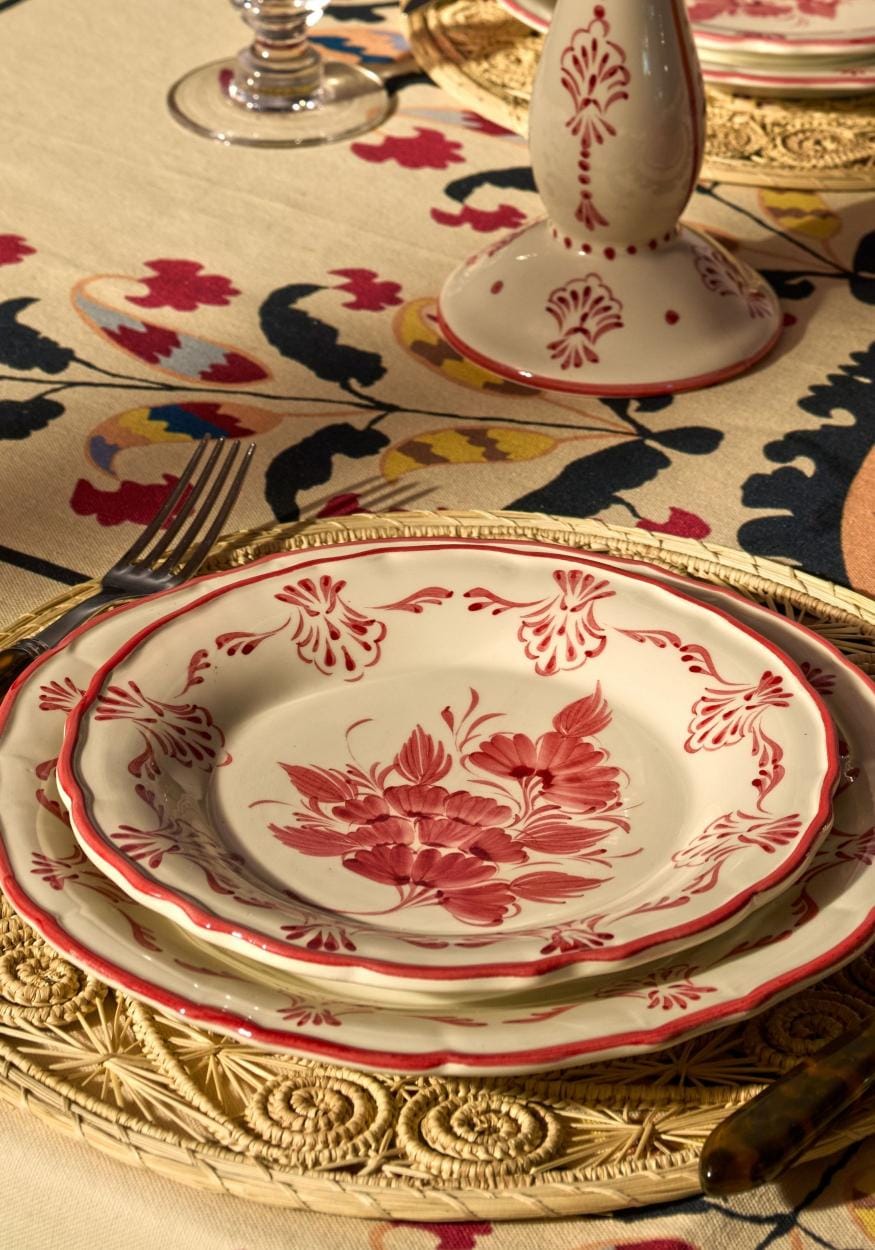 Side Plate Cara Shell Side Plate, Red Set of 4