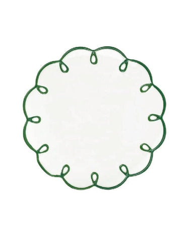 Glorious Green Scalloped Tea Plates - Set of 4